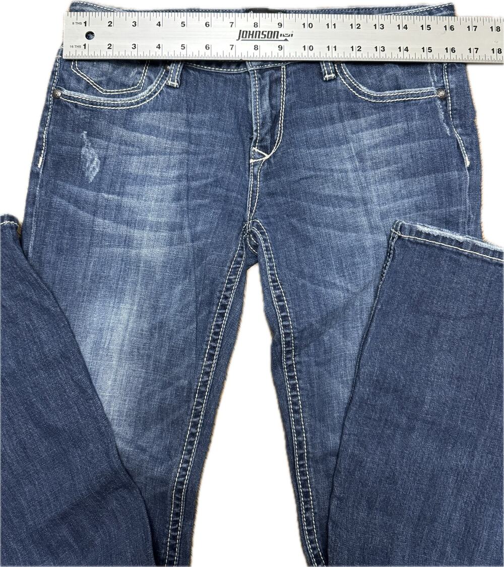 Express ReRock Jeans Womens 10R Bootcut Y2K Embroidered Low Rise Dark Wash